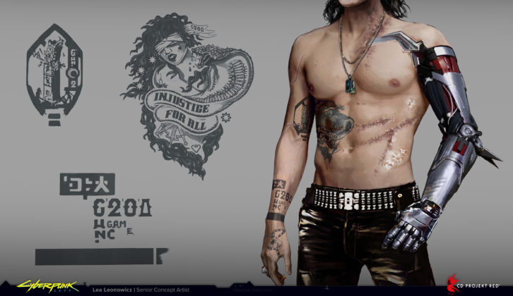 lea-leonowicz-johnny-silverhand-tattoos