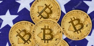 crypto-currency-concept-gold-bitcoin-coin-flag-united-states-america-usa_41929-2986