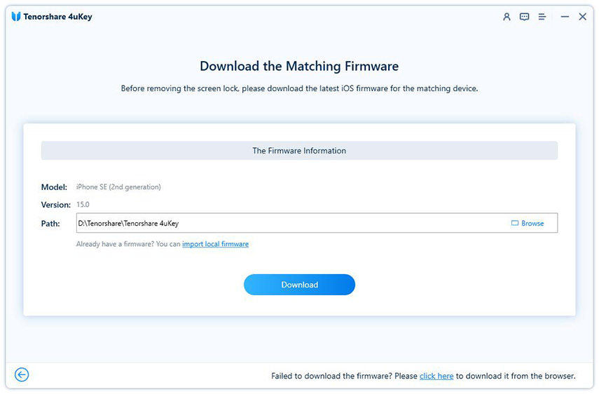 download firmware to unlock iPhone - 4uKey