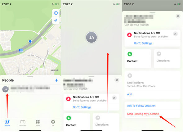 stop sharing locaiton on find my