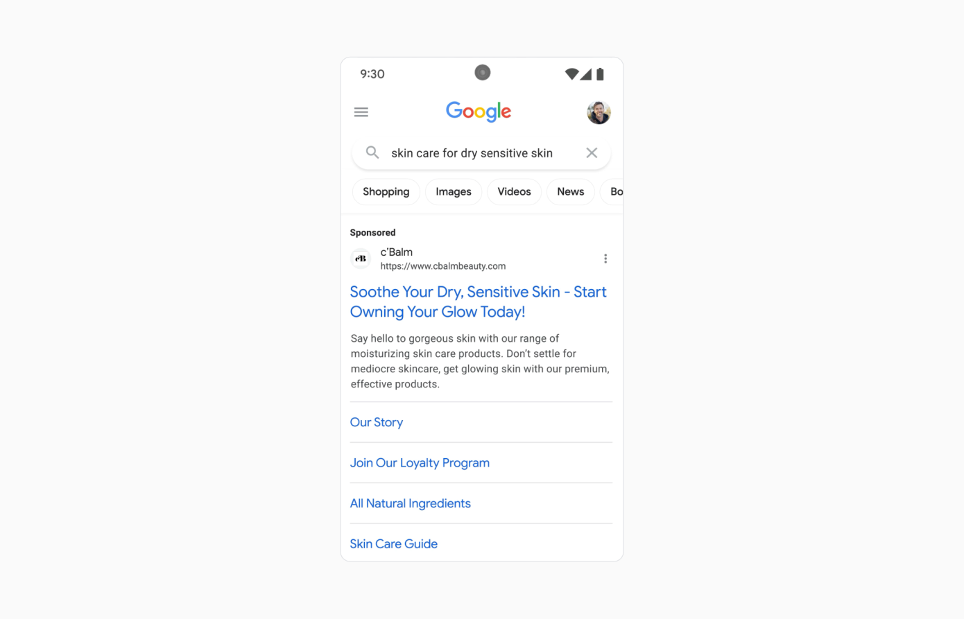 Google Search ad automatically created assets