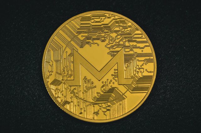 a close up of a gold coin