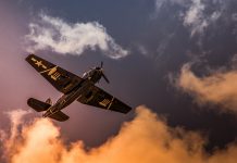 black and gray jet in sky
